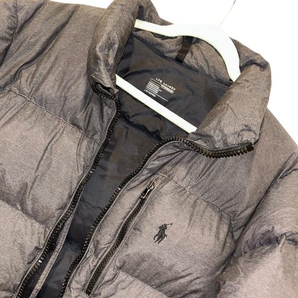 Ralph Lauren charcoal down puffer zip up jacket L - Picture 8 of 8